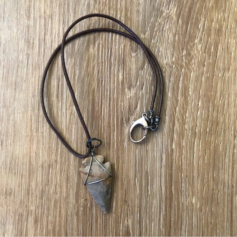 Arrowhead Wire Wrapped Pendant‎ Necklace